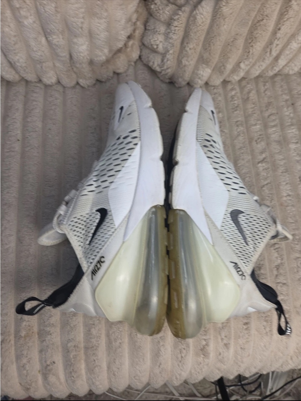 Nike Air Max 270 White Black Low Top Athletic Running Sneakers Men’s Size 9 - Picture 5 of 10